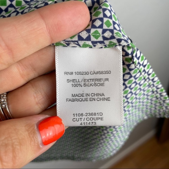 Joie Venicia Silk Split Neck Blouse in Camp Green - Picture 8 of 8